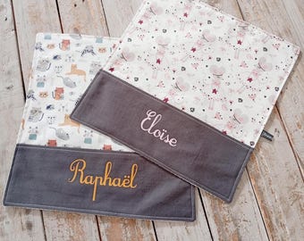 Personalized name napkin for children – cotton or waffle weave – for school, daycare, meals