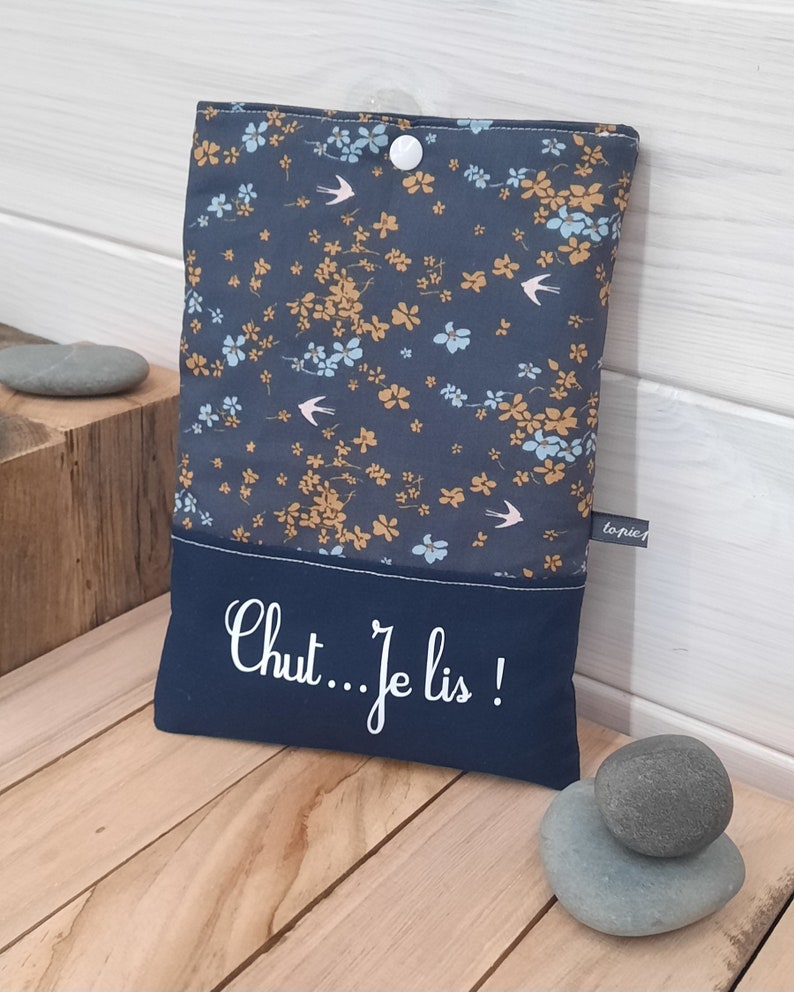 Pochette à livre de poche en coton imprimé, étui à livre, idée cadeau Noël, maîtresse... 8