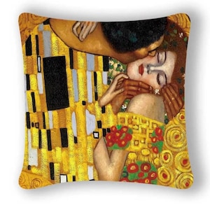 Housse de coussin originale impression d'art Gustave Klimt maison décoration salon canapé 45 cm x 45 cm image 3