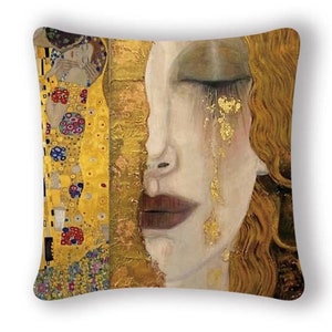 Housse de coussin originale impression d'art Gustave Klimt maison décoration salon canapé 45 cm x 45 cm image 2