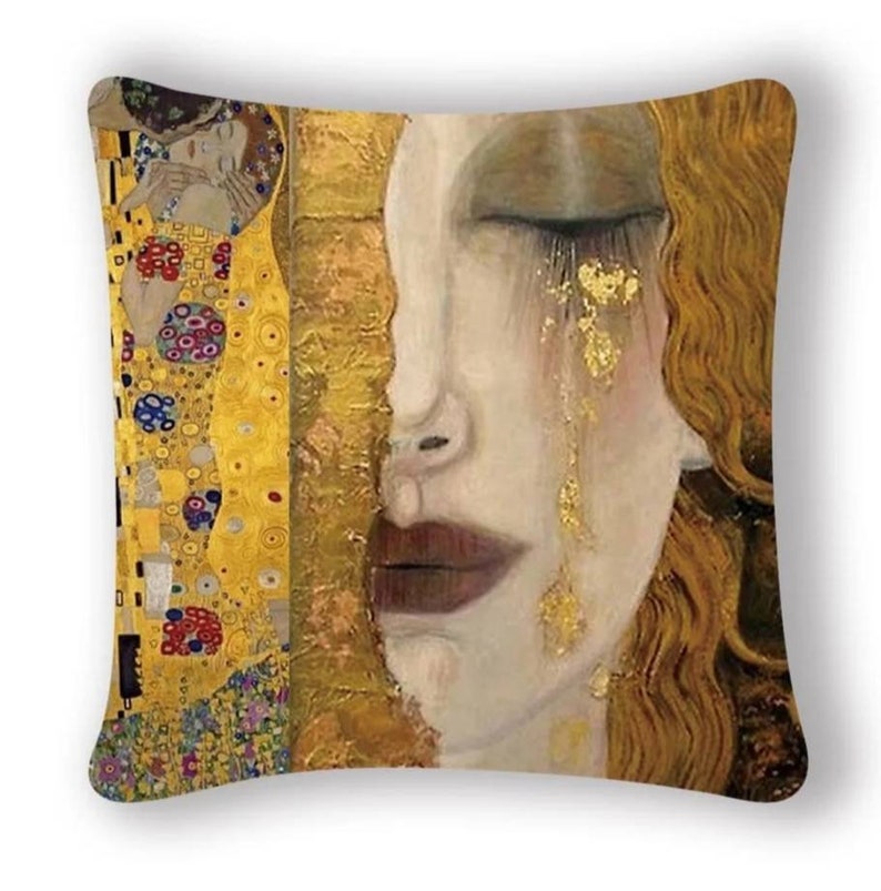 Housse de coussin originale impression d'art Gustave Klimt maison décoration salon canapé 45 cm x 45 cm image 2