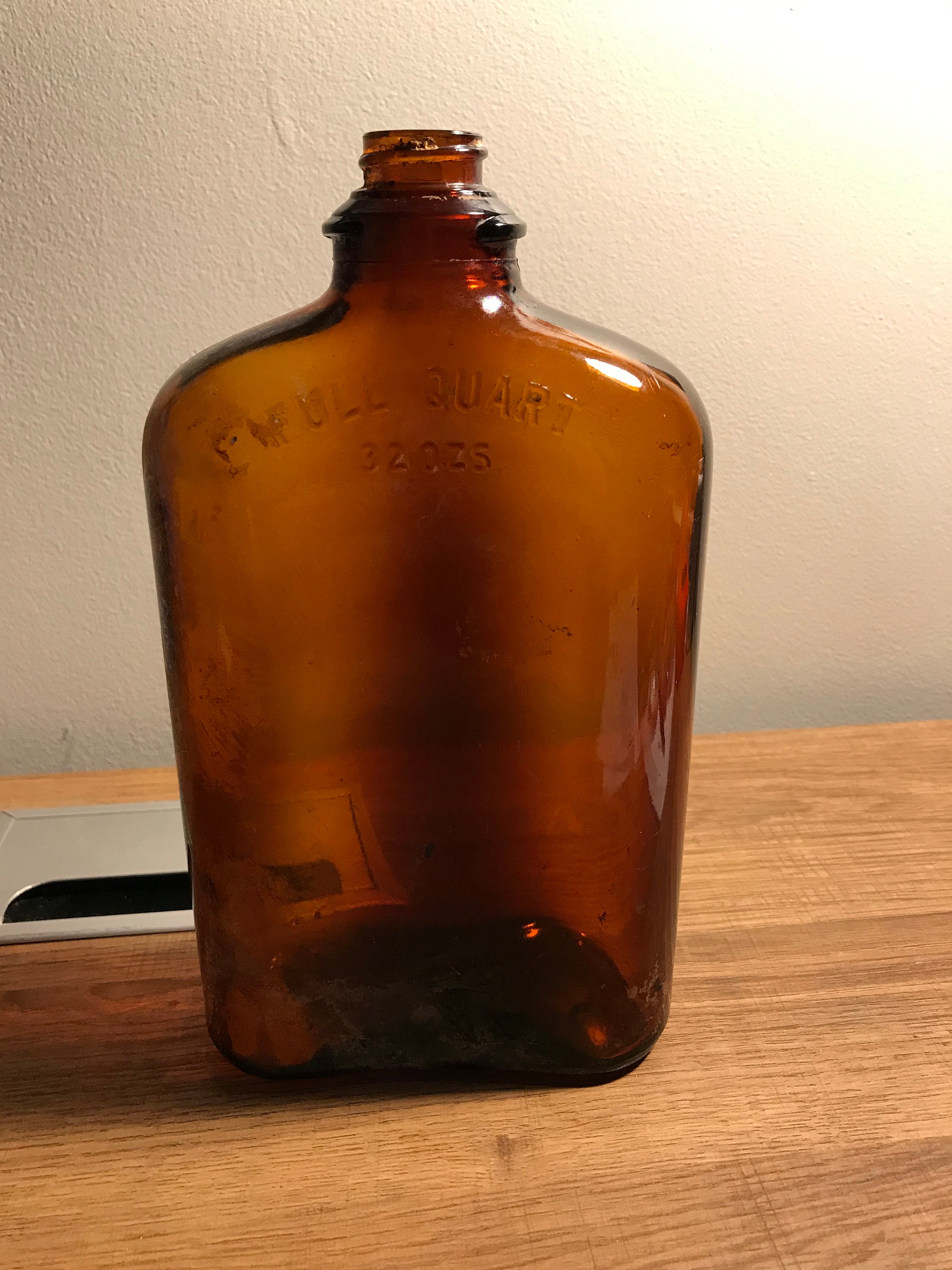 Quart Brown Alcohol Flask Etsy