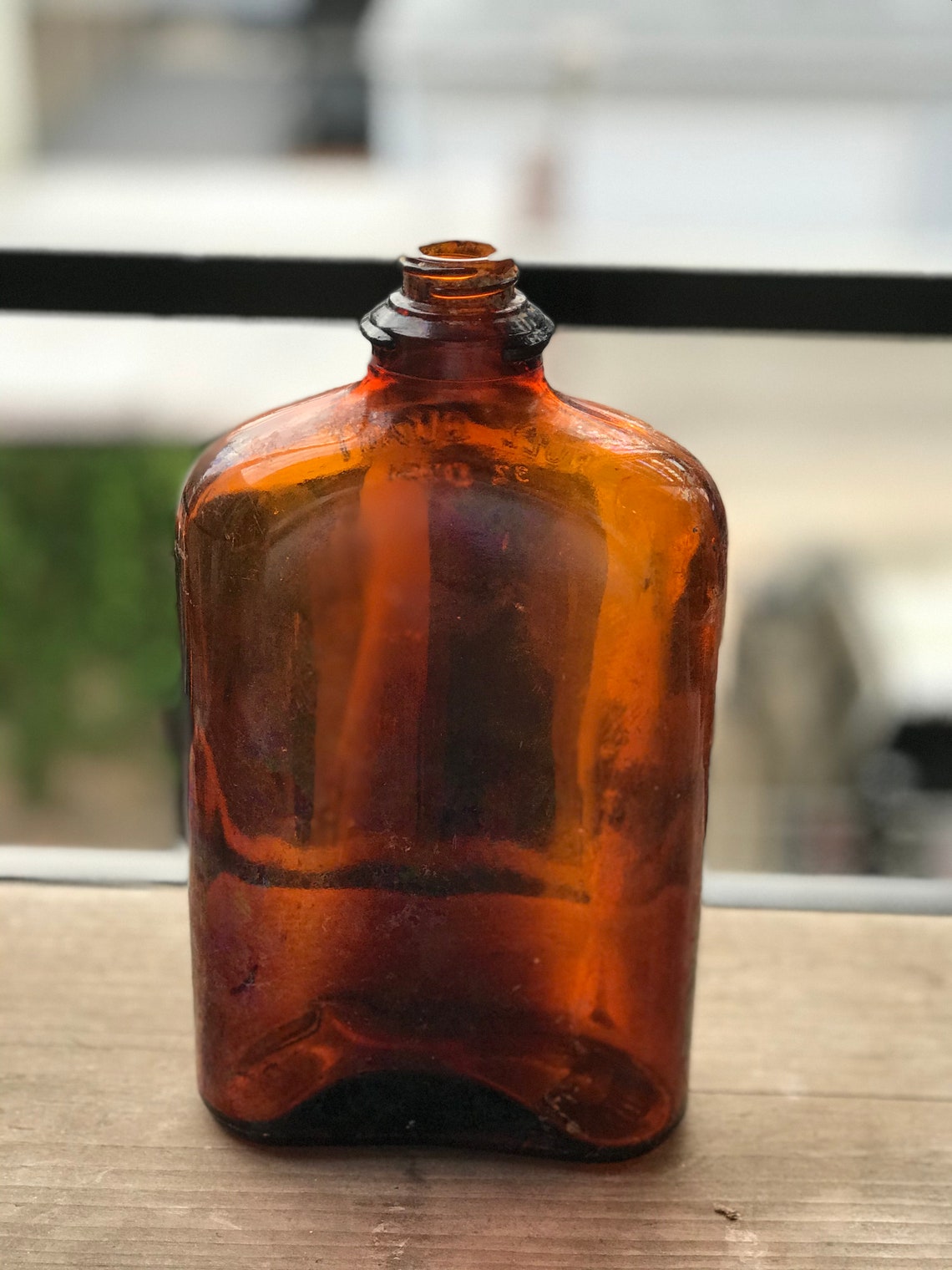 Quart Brown Alcohol Flask Etsy