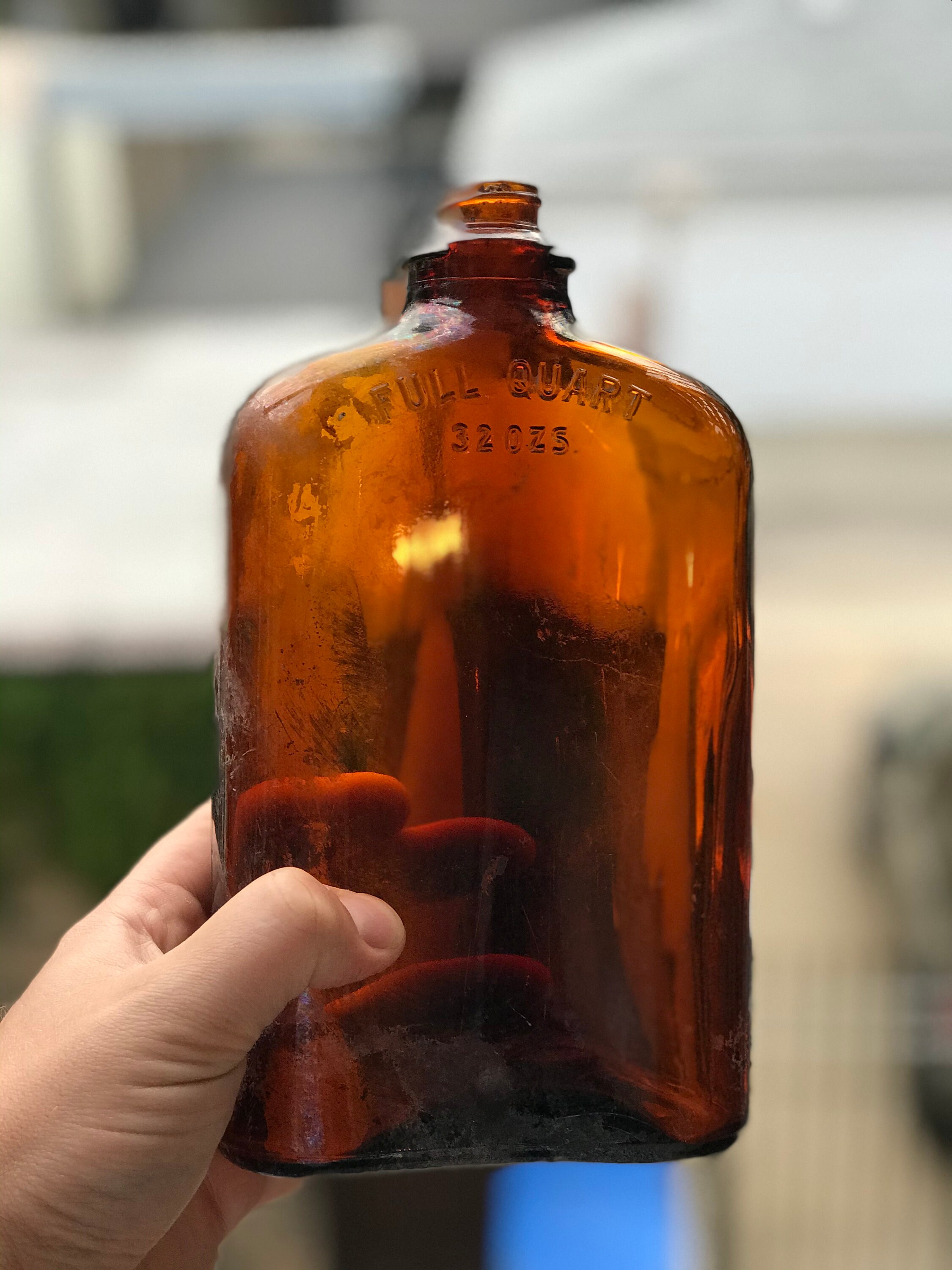 Quart Brown Alcohol Flask Etsy