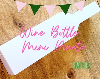 Weinflasche Mini Pinata SVG-Datei: DIY Party Dekor (Digitale Datei)