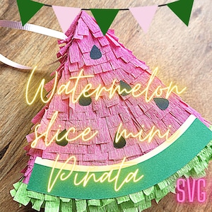 Watermelon Slice Mini Piñata, one in a melon party favors, mini pinata, party favor box, watermelon party, svg file