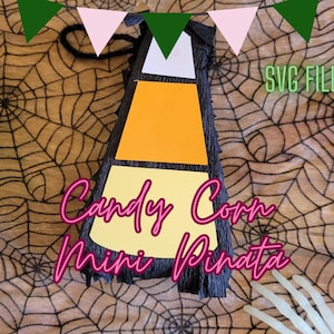 Candy Corn pinata, Halloween mini pinata, Piñata template, 3d Piñata, pinata cut out, mini pinata svg