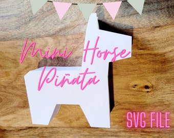 Mini piñata a forma di cavallo, mini piñata svg, mini piñata a forma di unicorno, mini piñata a forma di asino, modello di piñata, piñata 3D, ritaglio per piñata, mini piñata svg