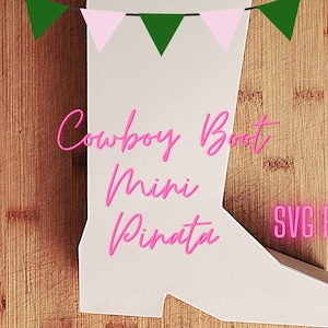 Cowboy boot mini pinata, svg mini pinata, mini pinata, Piñata template, 3d Piñata, pinata cut out, diy mini pinata