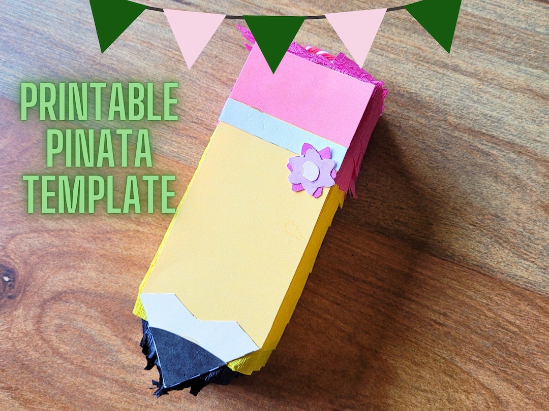 Pencil Mini Pinata Template: Back to School Party Favor (PDF Download ...
