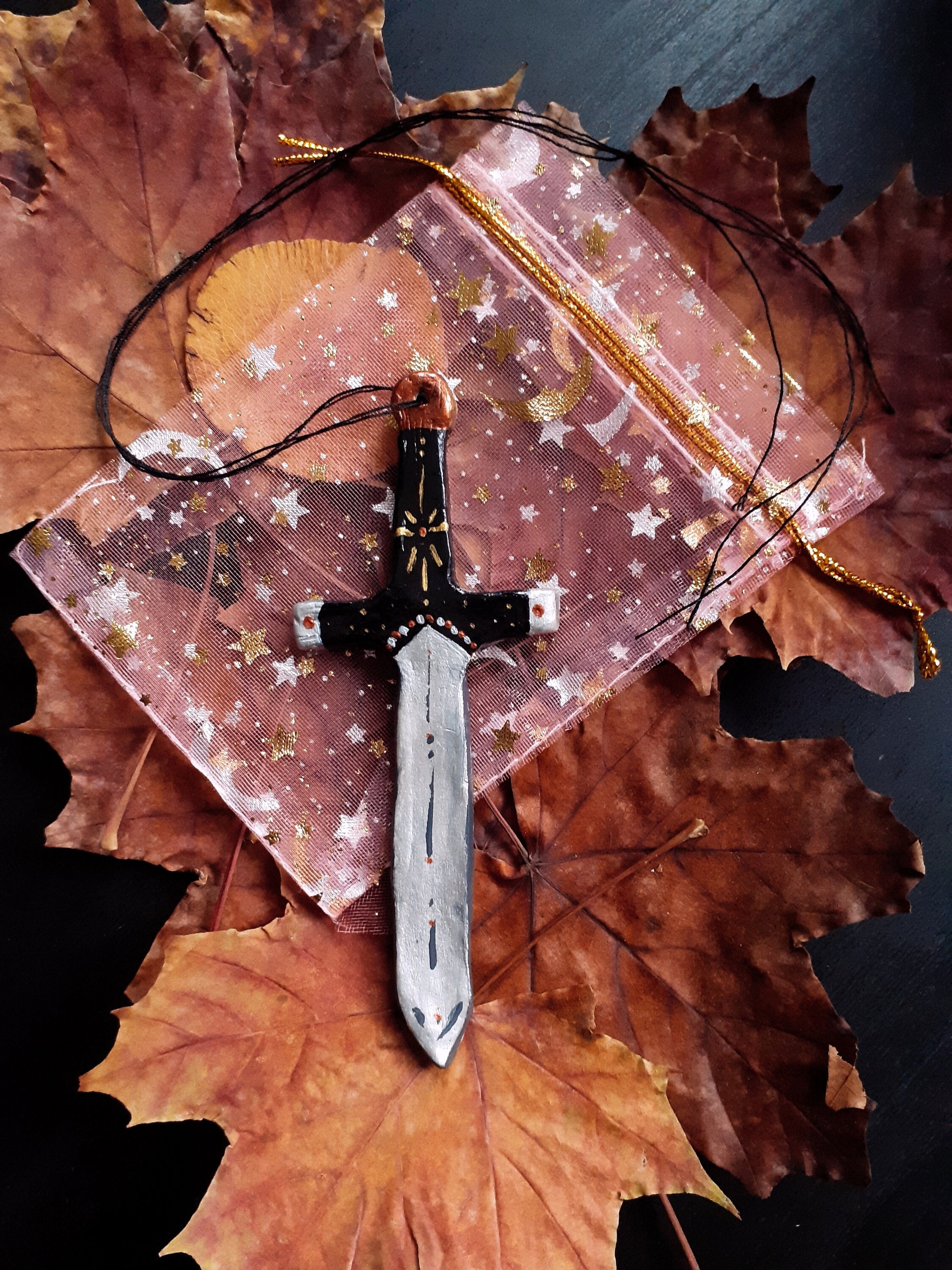 Poignard de Sorcière en Céramique Fait à La Main, Épée, Décor Mural, Cadeaux Magiques Sorcière