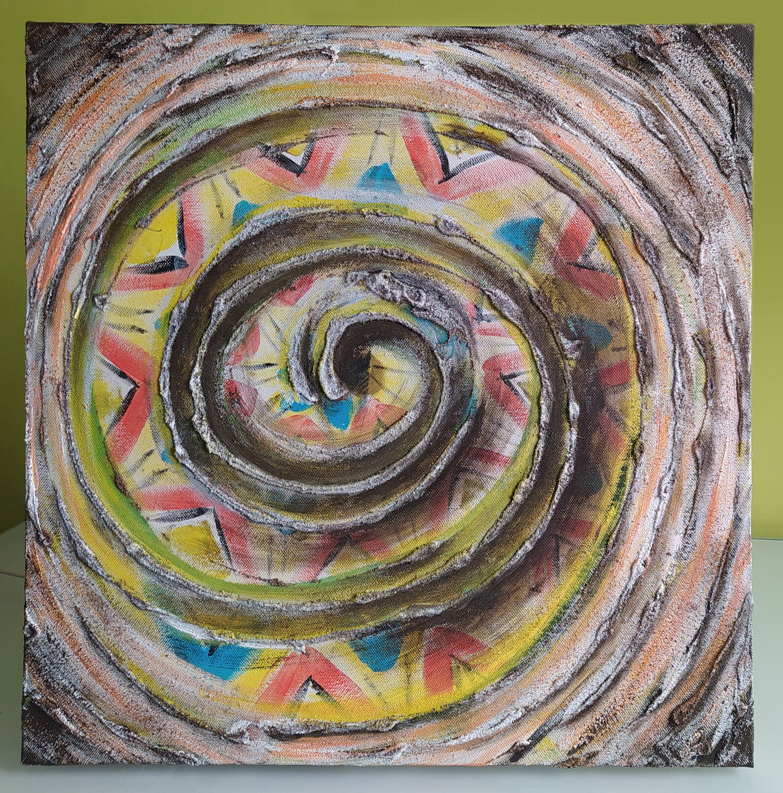 SPIRAL. Painting Painted With Acrylic and Sand. Etsy