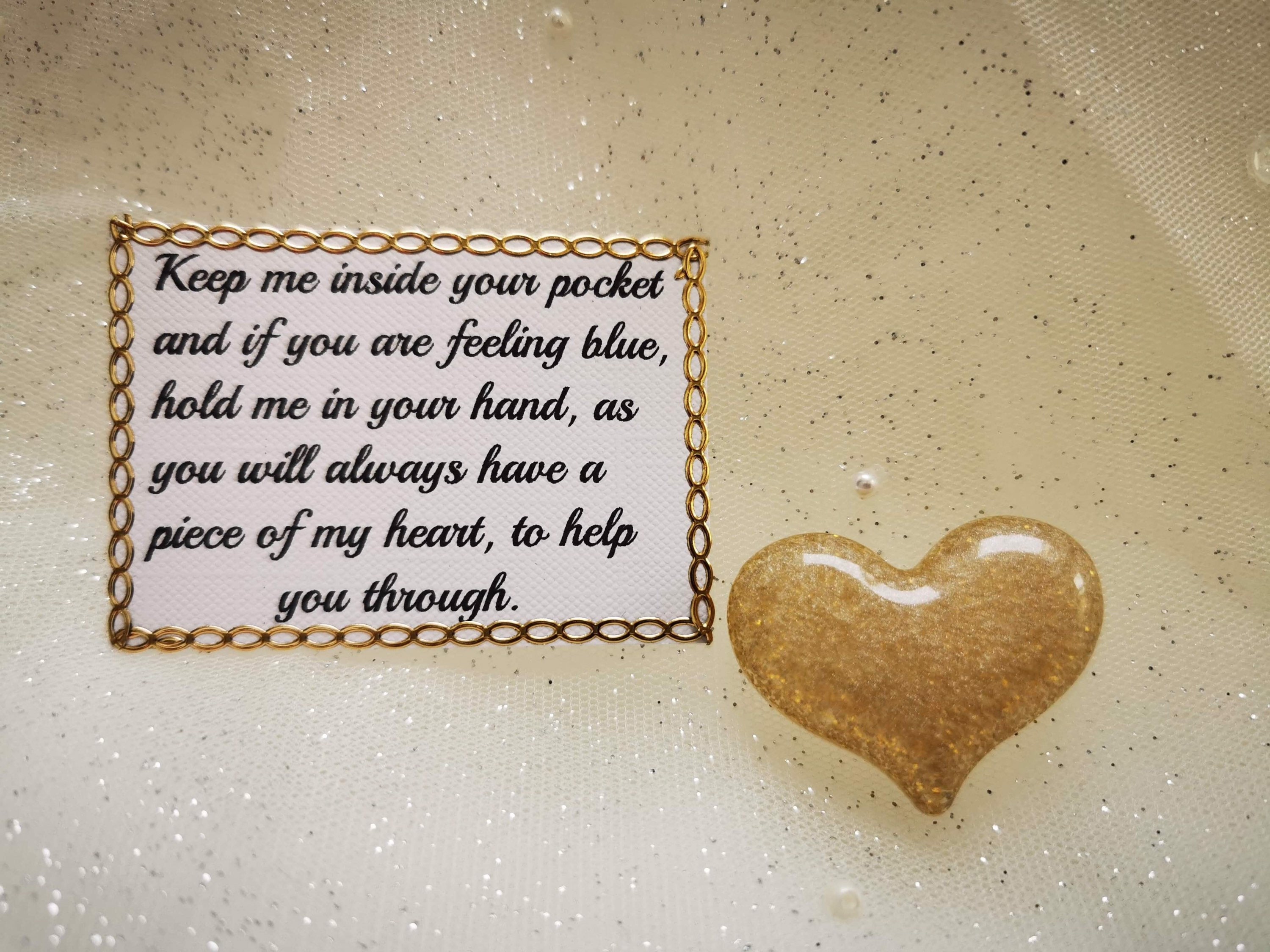 Resin Loveheart Pocket Heart Thoughtful Gift Send Love Etsy