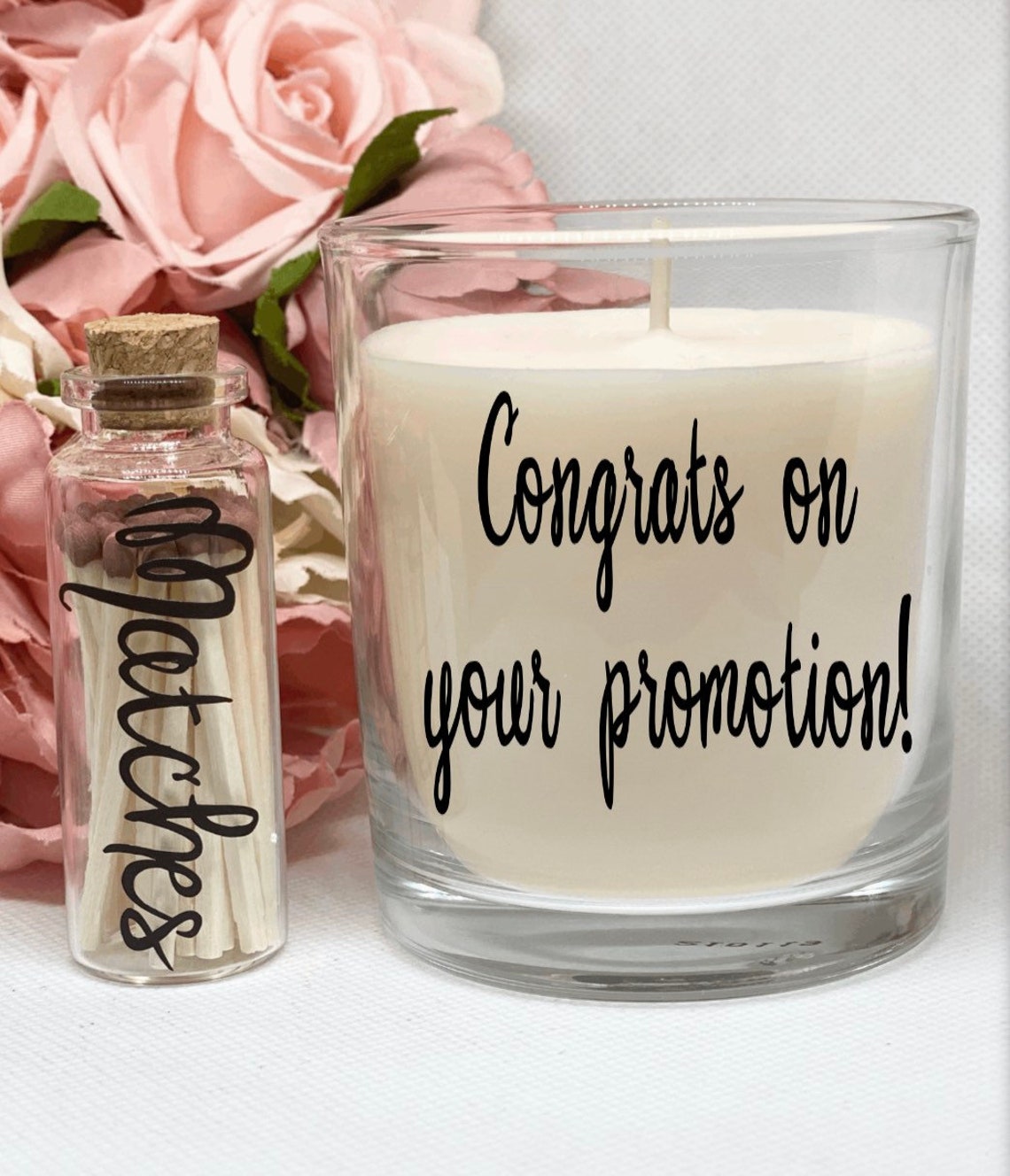 Personalised Candle and matches gift New Job Promotion Etsy