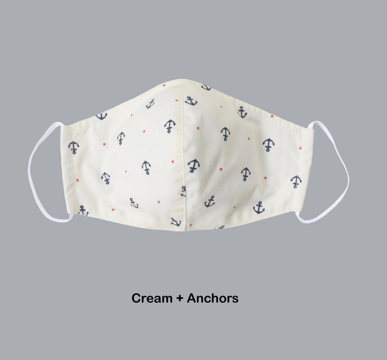 Sailor cotton face mask with nose wire and filter pocket Etsy