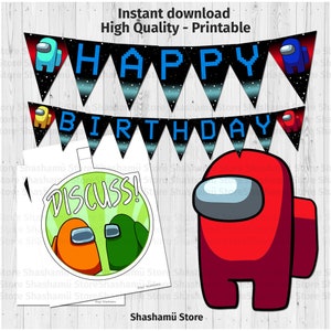 Among Us Impostor Happy Birthday Banner Full Alphabet Etsy