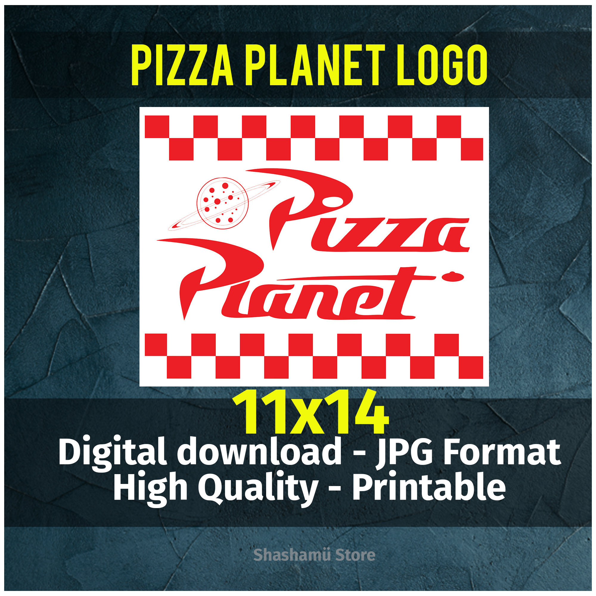 Pizza Planet logo JPEG digital download Toy Story birthday | Etsy