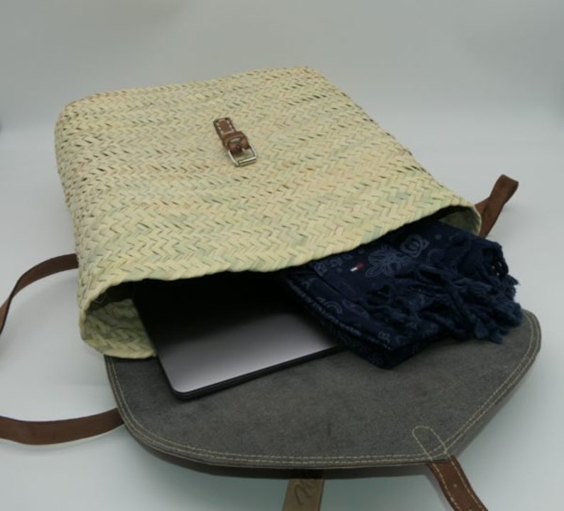 beach straw backpack