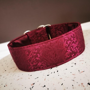 Dog collar, martingale  collar, handmade dog collar, luxury dog collar, martingale collar, slip on large dog collar, burgundy dog collar