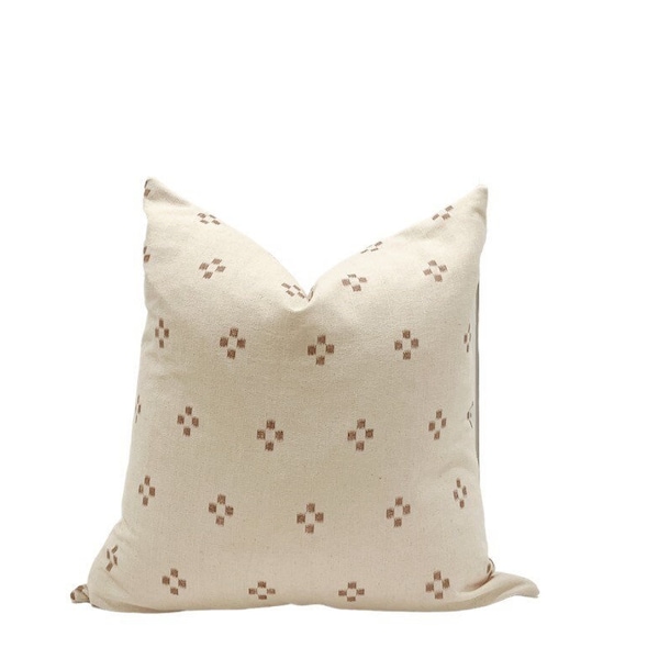 GERTTY TAUPE || Taupe Chiangmai native batik boho print pillow cover