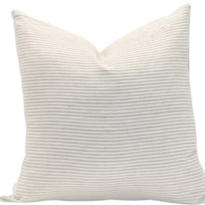 BLYTHE || Neutral beige ticking stripe pillow cover