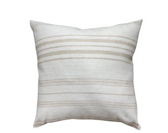 BREE || Neutral cream and beige stripe pillow cover