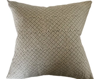 ZEKE || Simple muted grey floral & print pillow cover