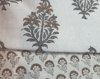 Linen designer fabric remnant bundle, blue and grey