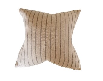 HATTIE MOCHA || Striped light brown background with black stripes cover