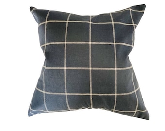 BRUCE || Simple black with neutral plaid design pillow cover