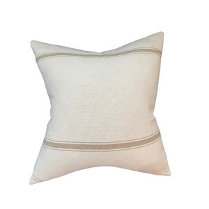LINUS || Simple cream with tan/brown dual sided pillow cover
