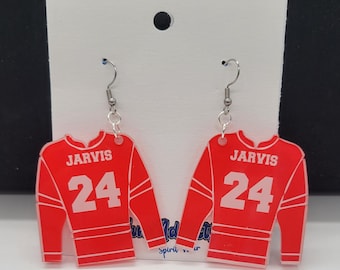 Seth Jarvis #24 Carolina Hurricanes Player Jersey Acrylic Earrings