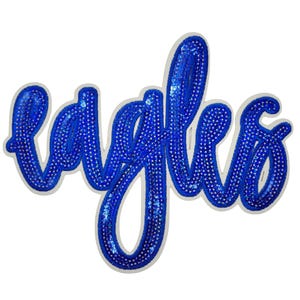 Eagles Sequin Large Applique Cursive Patch Iron On