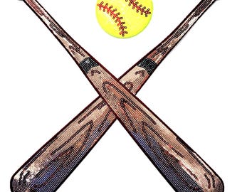 Softball Pailletten Applikation großer Aufnäher zum Aufbügeln