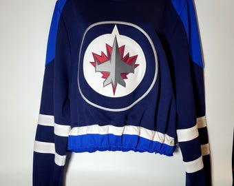 Winnipeg Jets Cropped Reworked Hockey Jersey Leafs Flames Canucks Senators Kings Blackhawks Verfügbar