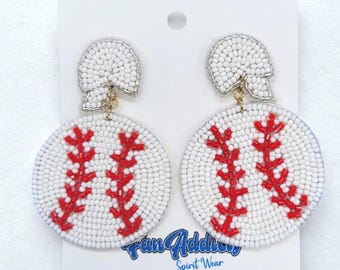 Baseball-Saatperlen-Post-Ohrringe