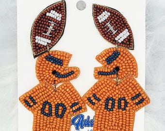 Fußballspieler Uniform Samen Perle Ohrringe Orange Spiel Tag