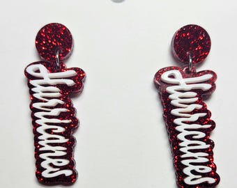 Hurricanes Red Glitter Acryl Ohrringe