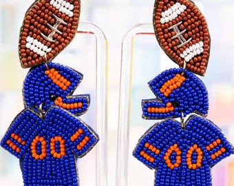 Fußballspieler Ohrringe Uniform Spieltag Seed Bead