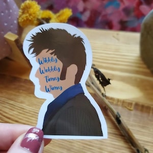 The Doctor / Doctor Who / Ten / David Tennant / Wibbly Wobbly / Die Cut Stickers / Small