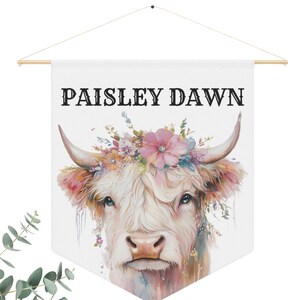Highland Cow Nursery Decor, Farm Nursery Decor, Highland Cow Wall Art, Highland Cow Baby Name Sign, Highland Cow Nursery Decor, Baby Cow