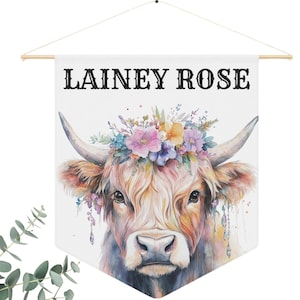 Highland Cow Nursery Decor, Farm Nursery Decor, Highland Cow Wall Art, Highland Cow Baby Name Sign, Highland Cow Nursery Decor, Baby Cow