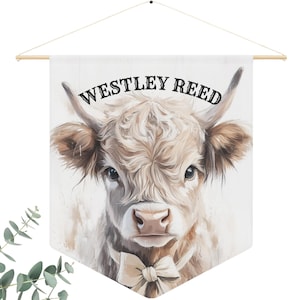 Highland Cow Nursery Decor, Farm Nursery Decor, Highland Cow Wall Art, Highland Cow Baby Name Sign, Highland Cow Nursery Decor, Baby Cow