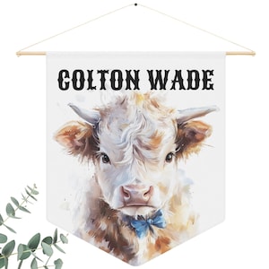 Highland Cow Nursery Decor, Farm Nursery Decor, Highland Cow Wall Art, Highland Cow Baby Name Sign, Highland Cow Nursery Decor, Baby Cow