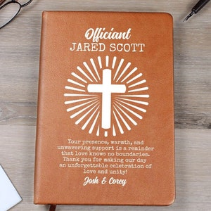 Officiant Gift, Officiant Book, Officiant Notebook, Officiant Journal, Gay Wedding Officiant, Officiant Thank you from couple, LJ28