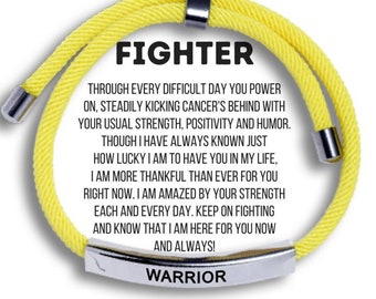Cancer Warrior Bracelet, Cancer Encouragement Gift, Cancer Support Gift, Fighter Bracelet, Gift for Cancer Patient, Thinking of You, CT66