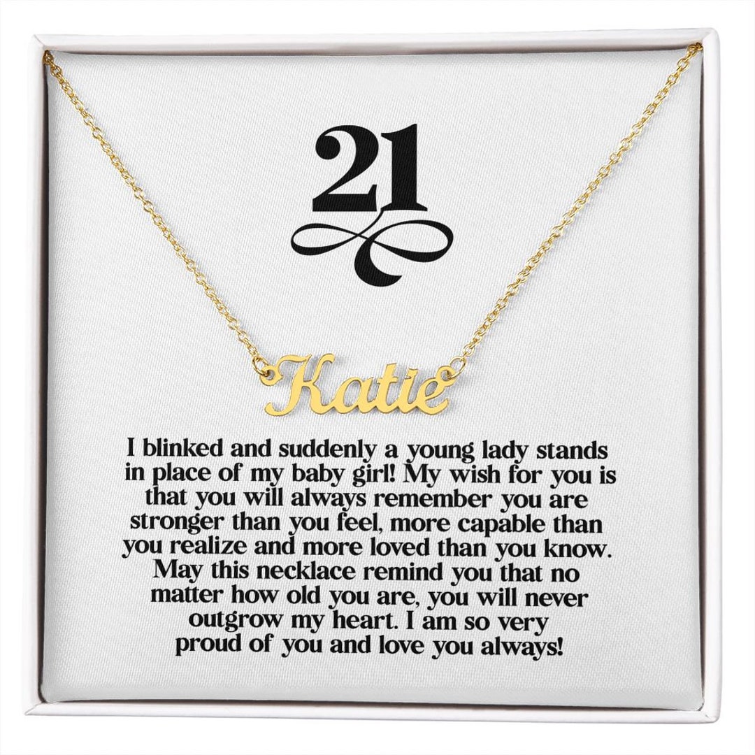 21st Birthday Gift, for Daughter, 21st Bday, Name Necklace, Sentimental ...