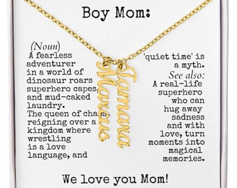Multiple Names Necklace Mother's Day Name Necklace Gift From Son Custom Mother's Day Necklace with Kids Names Personalized Mother's Day MN1