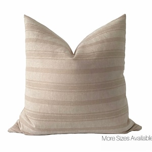 VETTORÉ || Housse d’oreiller à rayures de lin | Ferme moderne | Boho Pillow | Pays rustique | Marigold Interiors