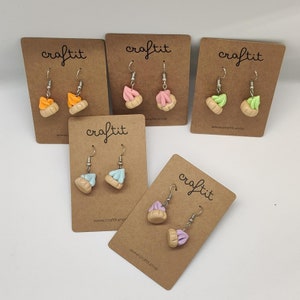 Handcraft iced gem biscuits miniature earrings
